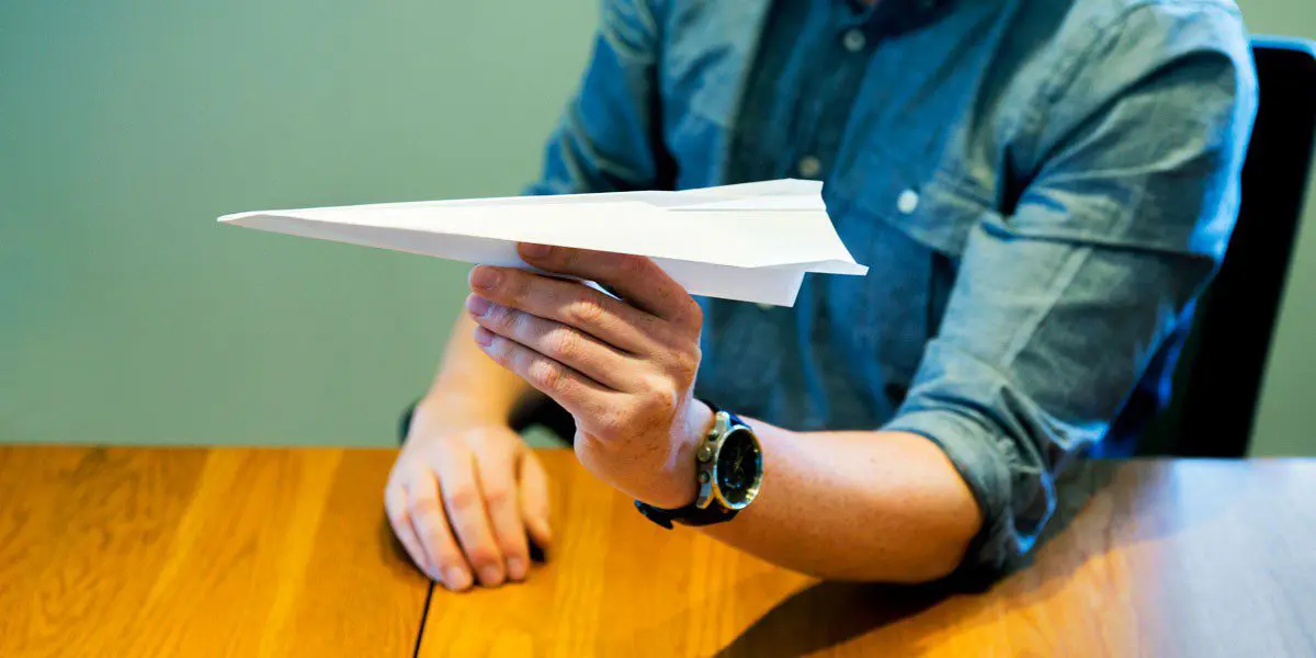 paper airplane building in Big Storm office in Bozeman, MT