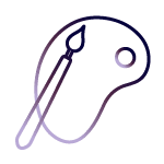 artist palette and paintbrush vector graphic