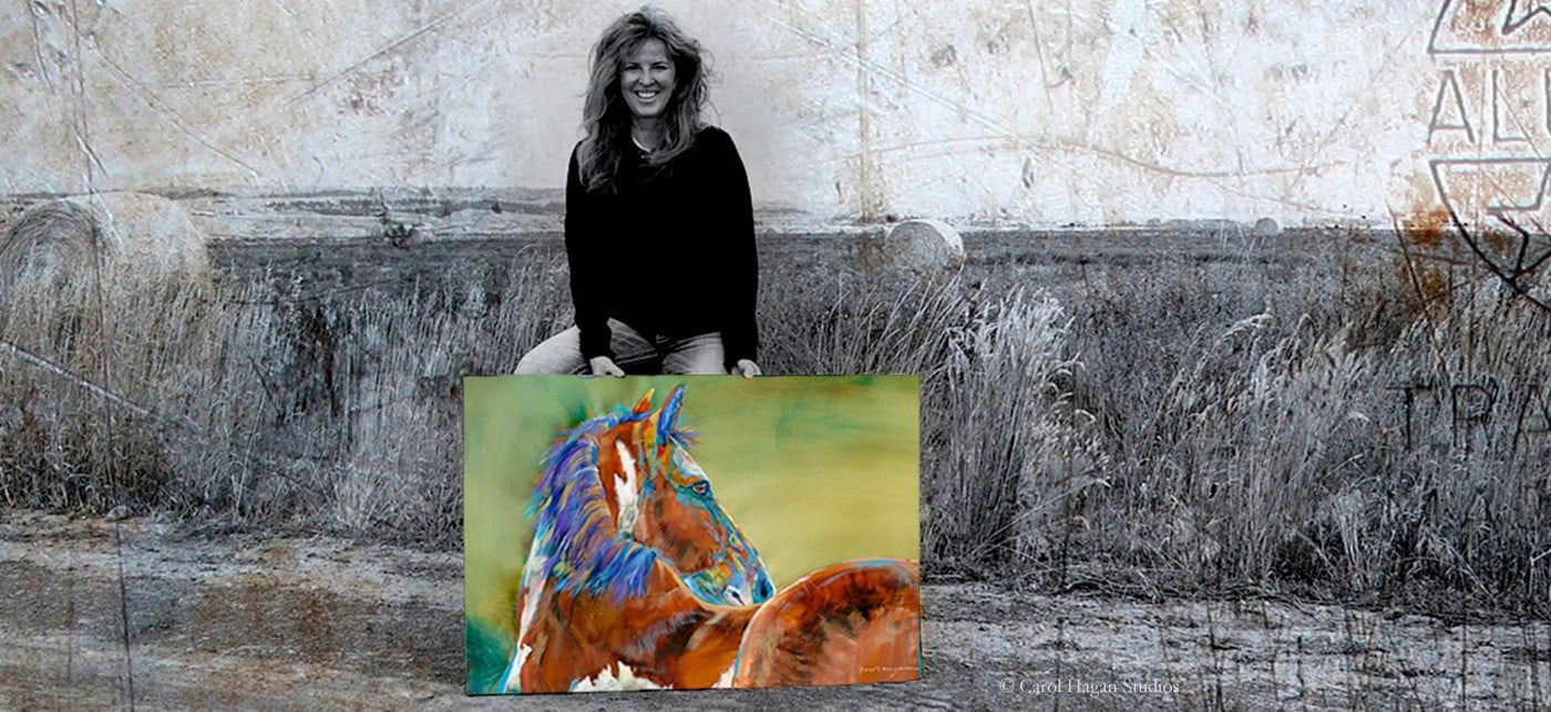 Carol with green horse painting