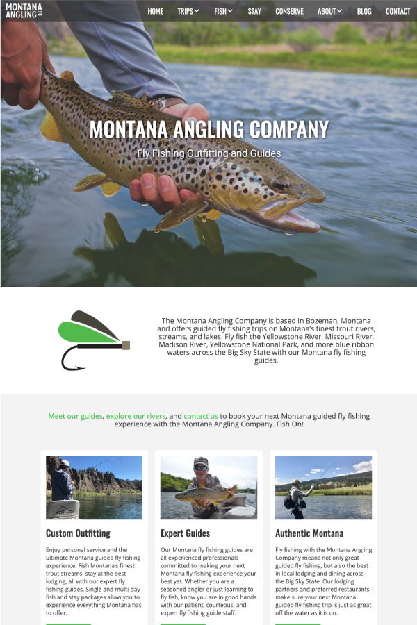 Montana Angling: Web Design for Montana Fly Fishing Guides