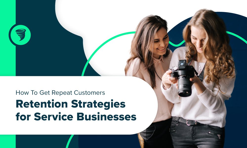 How to Get Repeat Customers: Retention Strategies for Service Businesses - Client discussing photos with photographer service
