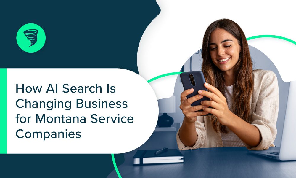 "How AI Search Is Changing Business for Montana Service Companies" - Customer looking online with phone for home services